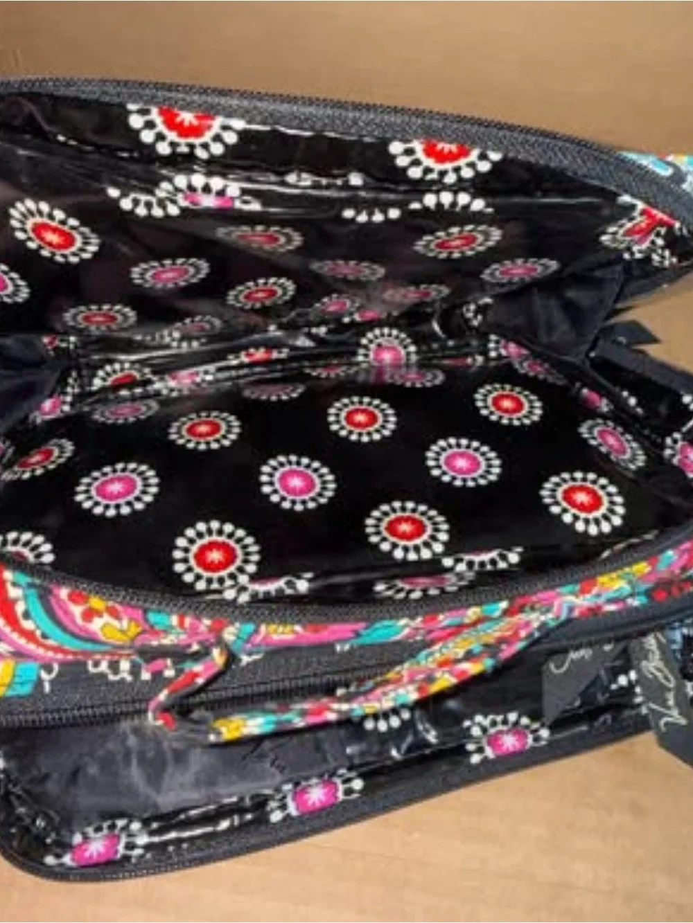 Vera Bradley Blush & Brush makeup case in the Parisian Paisley pattern 9” x 5.5”